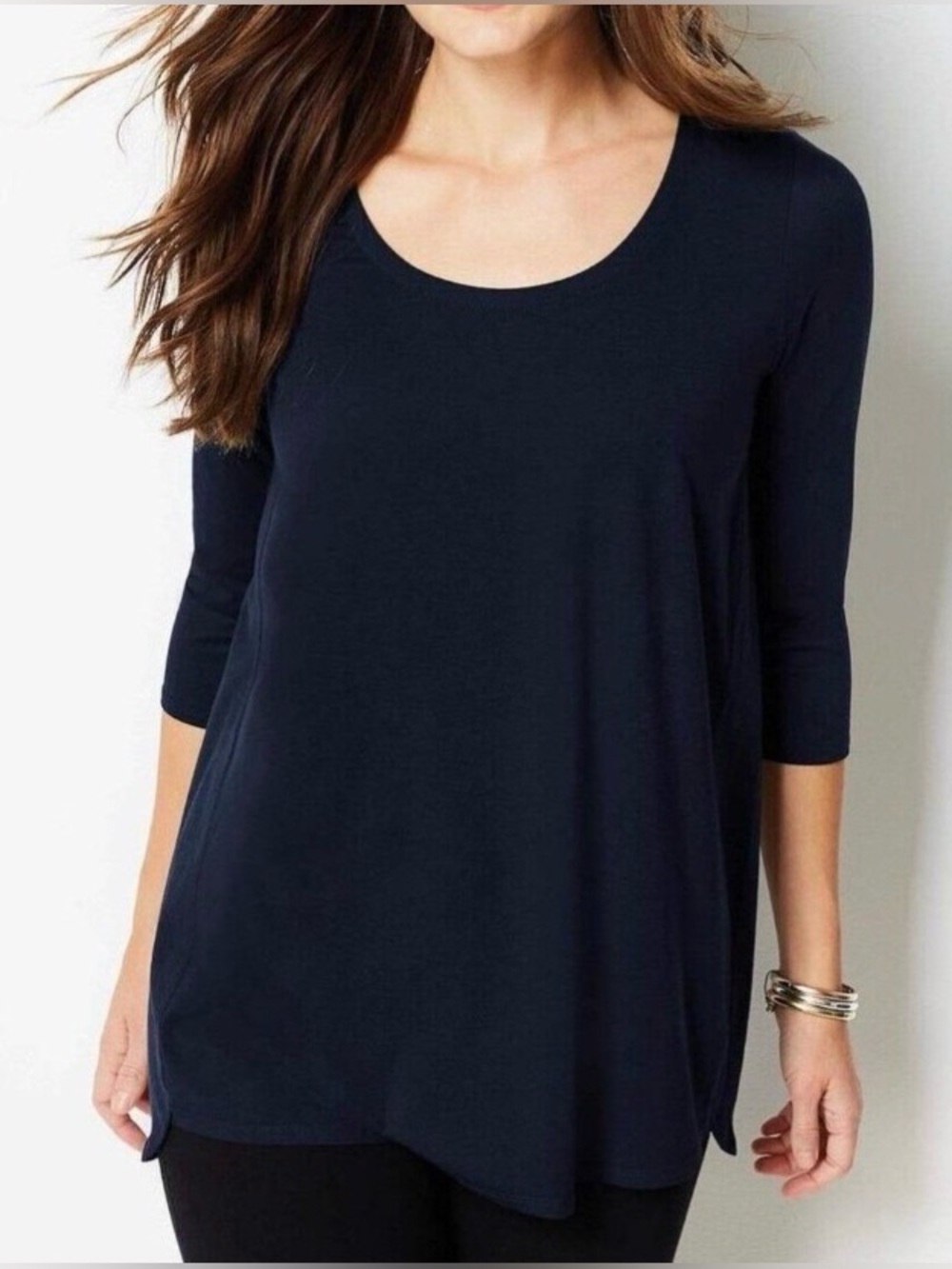 J. Jill Navy Blue Lightweight Scoop Neck Tunic